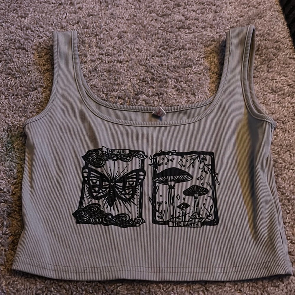 SHEIN light green small top with fairy designs